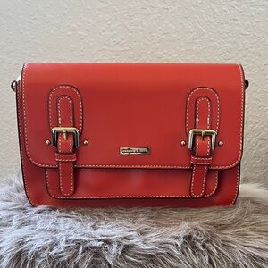 Charles and Keith Orange Mini Messenger Bag